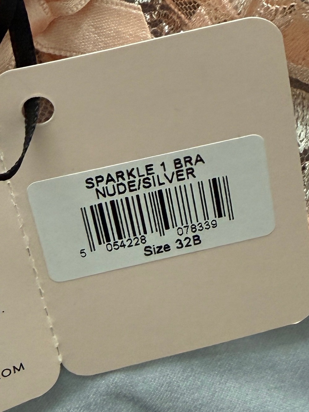 NWT Agent Provocateur Sparkle Bra in nude/silver 32B - Picture 4 of 4